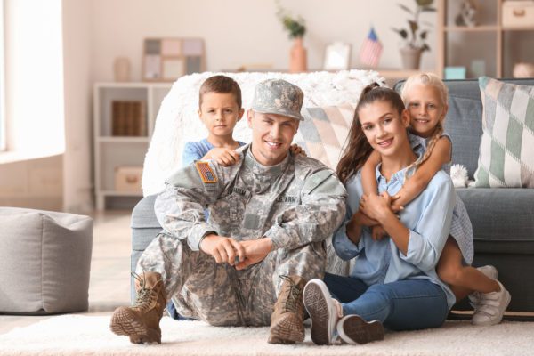military man and family